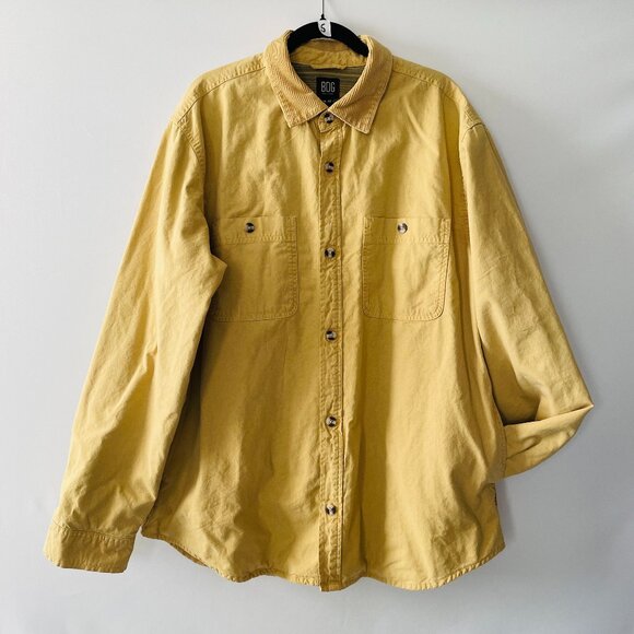 BDG Urban Outfitters Mens Yellow Shirt Lined with Thick Printed Fabric XL - Picture 1 of 12